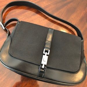 Vintage Gucci leather and canvas bag